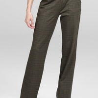 Nina Straight Leg Pants, Loden Tattersall -COL