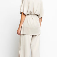 Melinda Belted Dropped Shoulder Cardigan, Beige -COL