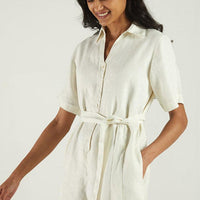 Barefoot in the Park Romper in Off-white -COL - Stella Carakasi