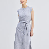 Back Cut Out Linen Dress -COL - Stella Carakasi
