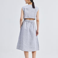 Back Cut Out Linen Dress -COL - Stella Carakasi