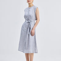 Back Cut Out Linen Dress -COL - Stella Carakasi