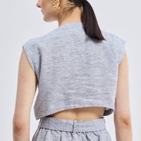 Back Cut Out Linen Dress -COL - Stella Carakasi