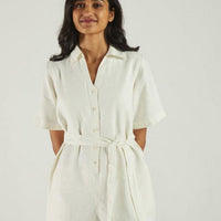 Barefoot in the Park Romper in Off-white -COL - Stella Carakasi