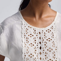 Boxy Top with Embroidered Lace Detail -COL - Stella Carakasi