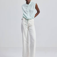 Button-down Shirt with Waist Drawstring in Stripes -COL - Stella Carakasi