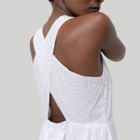 Cross-back Midi Dress in Eyelet Embroidery -COL - Stella Carakasi