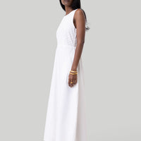 Cross-back Midi Dress in Eyelet Embroidery -COL - Stella Carakasi