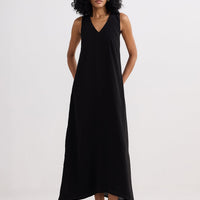 Crossed in Chic Sleeveless Maxi Dress in Black - Stella Carakasi