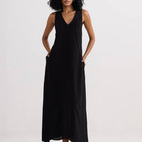 Crossed in Chic Sleeveless Maxi Dress in Black - Stella Carakasi