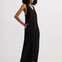 Crossed in Chic Sleeveless Maxi Dress in Black - Stella Carakasi
