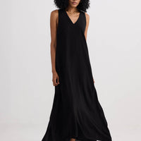 Crossed in Chic Sleeveless Maxi Dress in Black - Stella Carakasi