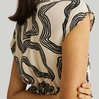 Deep V-neck Gathered Dress -COL
