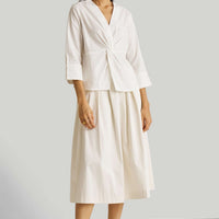 Front Twist Top in White -COL - Stella Carakasi