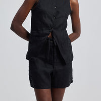 Hemp Vest Jacket Set in Black -COL - Stella Carakasi