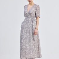 Maxi Wrap Floral dress in Vintage Vines -COL - Stella Carakasi
