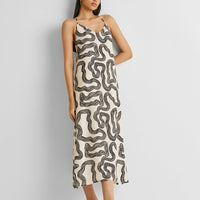 Midi Slip Dress in Black Stripes -COL - Stella Carakasi