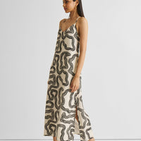 Midi Slip Dress in Black Stripes -COL - Stella Carakasi