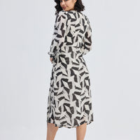 Midi Wrap Dress in Abstract Mosaic -COL - Stella Carakasi