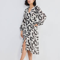 Midi Wrap Dress in Abstract Mosaic -COL - Stella Carakasi