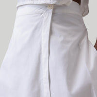 Overlap Midi Skirt in White -COL - Stella Carakasi