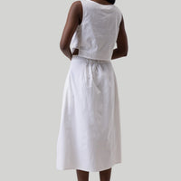 Overlap Midi Skirt in White -COL - Stella Carakasi