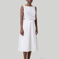 Overlap Midi Skirt in White -COL - Stella Carakasi