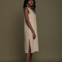 Reading Tea Leaves Dress in Neutral Beige - Stella Carakasi