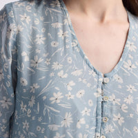 Floral Short Tiered dress in Light Blue -COL - Stella Carakasi
