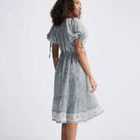 Puff Sleeve Midi Dress in Sage Green -COL - Stella Carakasi