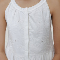 Sleeveless embroidered tiered maxi dress -COL