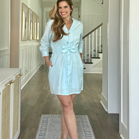 Short Tie Waist Dress in Summer Blue -COL - Stella Carakasi