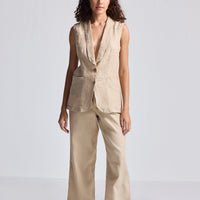 Sleeveless Hemp Jacket Set -COL - Stella Carakasi