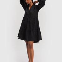 V-neck Tiered Dress -COL
