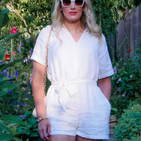 Barefoot in the Park Romper in Off-white -COL - Stella Carakasi