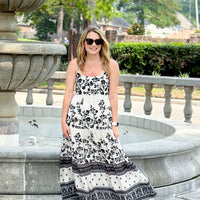 Strappy Tiered Maxi Dress in Florals -COL - Stella Carakasi