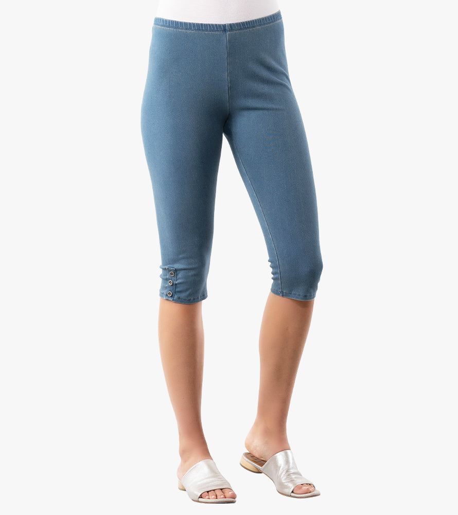 Denim Knit Second Nature Capris Stella Carakasi Designer Leggings