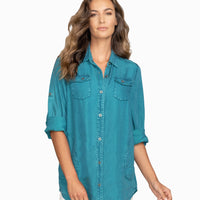 Washed Indigo Tunic | Stella Carakasi | Tencel Denim | Sustainable Top