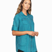 Washed Indigo Tunic | Stella Carakasi | Tencel Denim | Sustainable Top