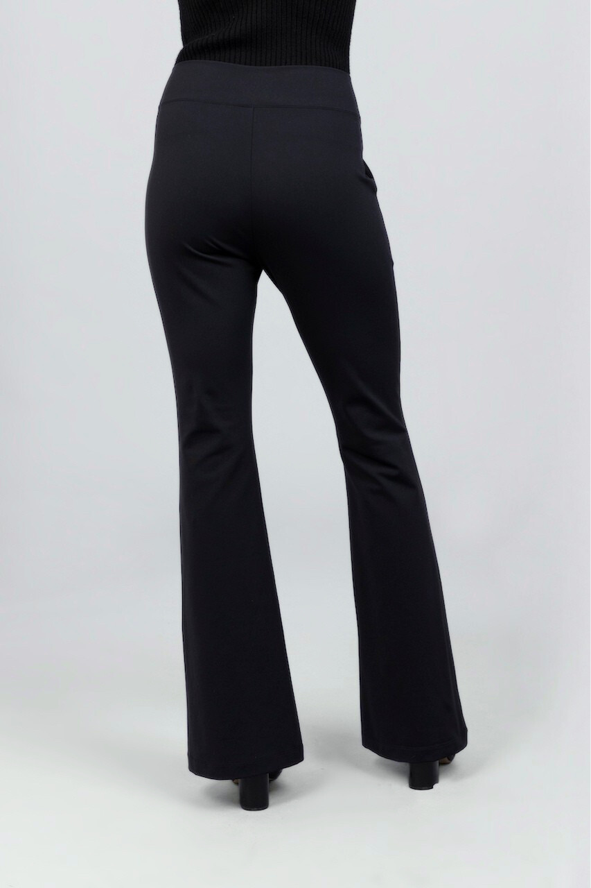 Victoria High Waist Flare Pant, Black Ponte - COL