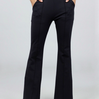 Victoria High Waist Flare Pant, Black Ponte - COL