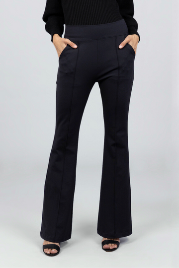 Victoria High Waist Flare Pant, Black Ponte - COL