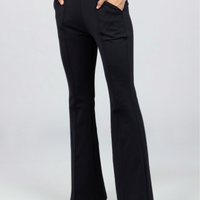 Victoria High Waist Flare Pant, Black Ponte - COL