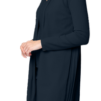 Amely Shawl Collar Mid-Length Cardigan, Dark Navy -COL