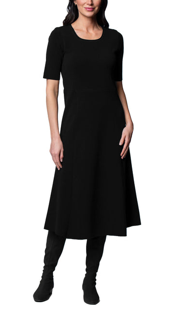 Nora Milano Fit-And-Flare Midi Dress, Black -COL
