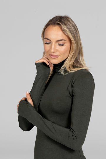 Grace Turtleneck, Loden -COL