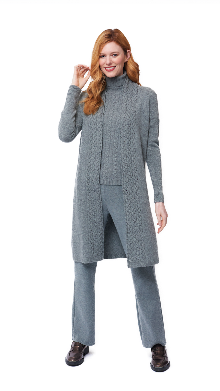 Leana Cable-Knit Coat -COL