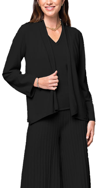 Amy Shawl Collar Cardigan, Black -COL