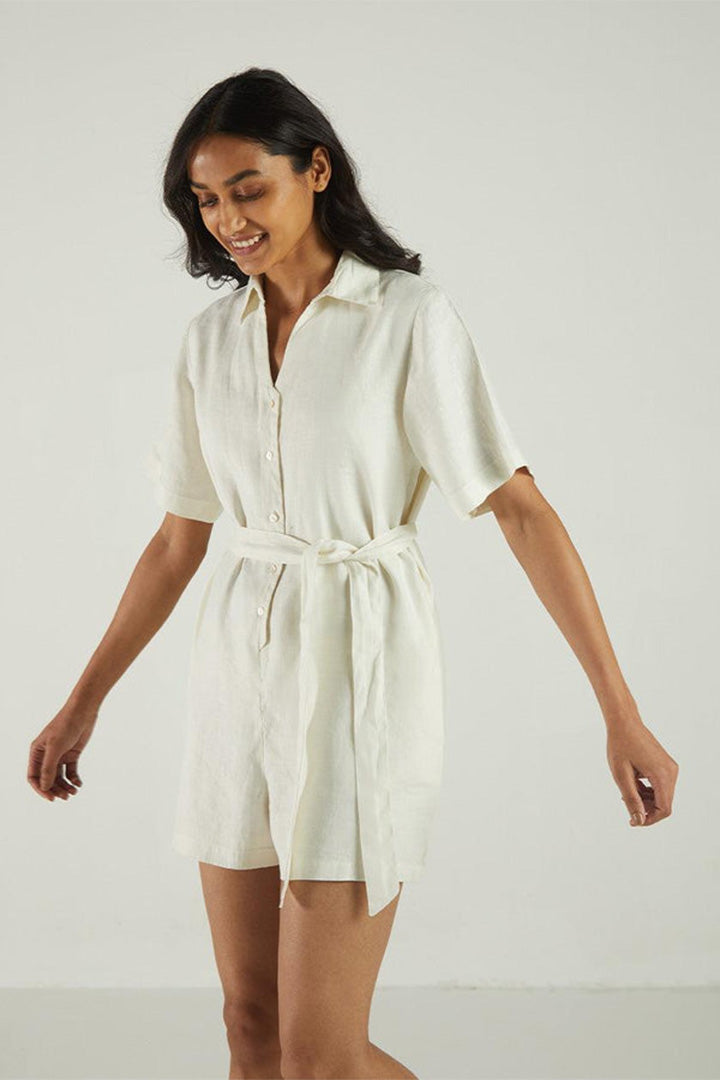 Barefoot in the Park Romper in Off-white -COL - Stella Carakasi