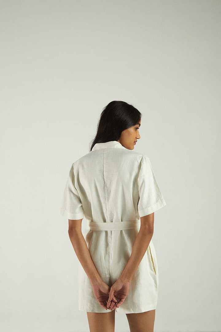 Barefoot in the Park Romper in Off-white -COL - Stella Carakasi